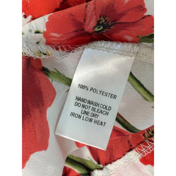 Lulu's Adjustable White Halter Blouse Poppy Floral MEDIUM‎ Cottagecore Feminine - Picture 9 of 12